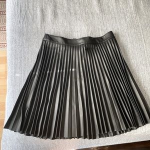Express Faux Leather Pleated A-line Skirt, Black size 8